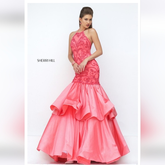 Sherri Hill Red Prom or Pageant Dress, size 0 - Picture 5 of 5